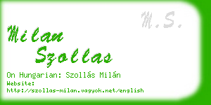 milan szollas business card